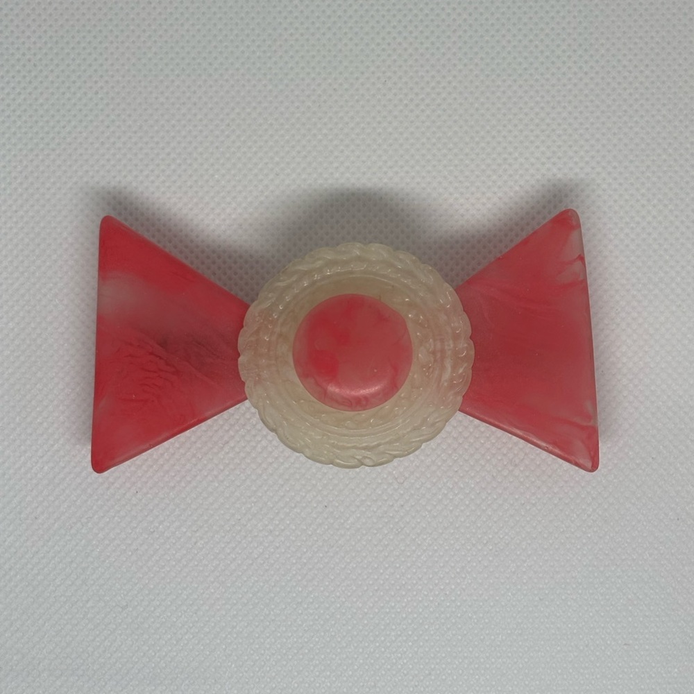 Vintage Pink Bow Hair Barrette